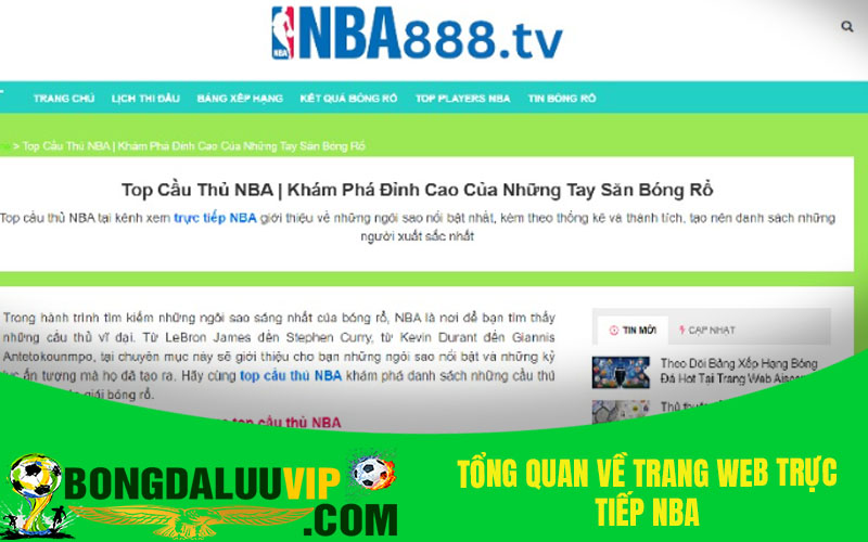Tổng quan về trang web trực tiếp NBA